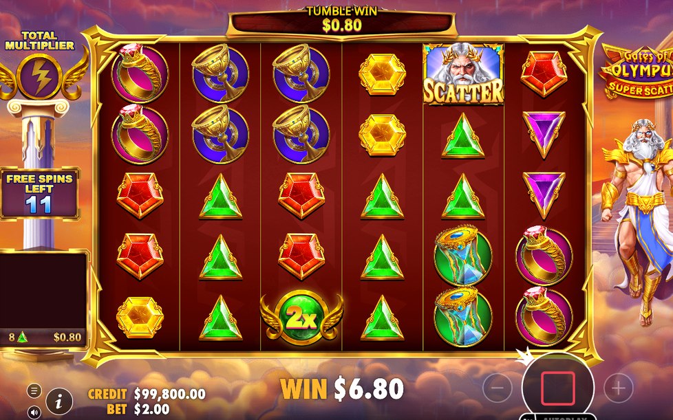 Free Spins: 15 Freispiele, Multiplikator sammelt sich an